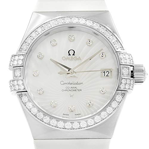 Omega Constellation 18k White Gold MOP Dial Diamond Watch 123.57.35.20.55.0052