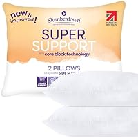 Slumberdown Super Support Pillows 2 Pack - Firm & Supportive Pillow for Side Sleepers, Reduces Neck & Shoulder Pain | Foam Block, UK-Made, Non-Allergenic & Washable (48 x 74cm)