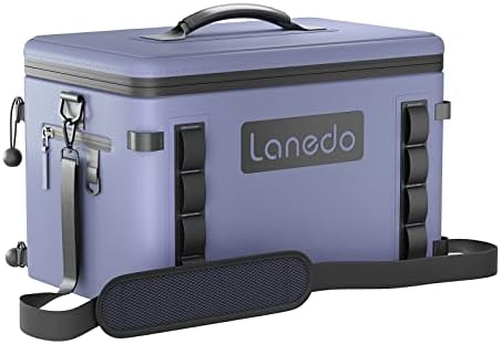 Lanedo Soft Cooler 36 Can 25 Botters, Insulated Bag Portable Ice Chest Box for Lunch, Beach, Drink, Beverage, Travel, Camping, Picnic, Car, Trips, Floating Cooler Leak-Proof (Gray)