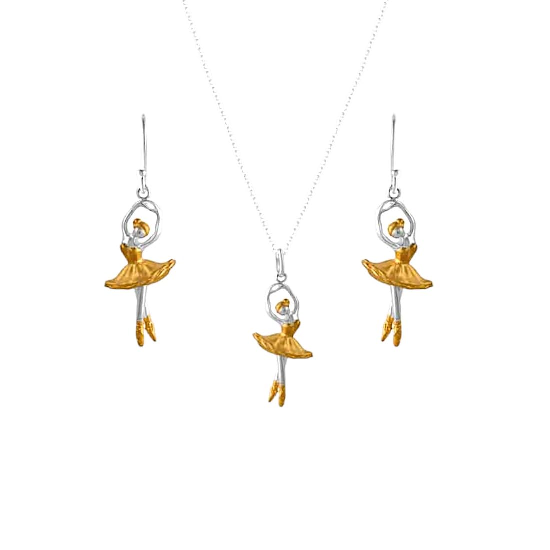 Rihi By P.C.Chandra Gold Plating Dancing Doll Pendant,Chain & Earring Set For Women and Girls (B0CMZSC24W) Amazon Price History, Amazon Price Tracker