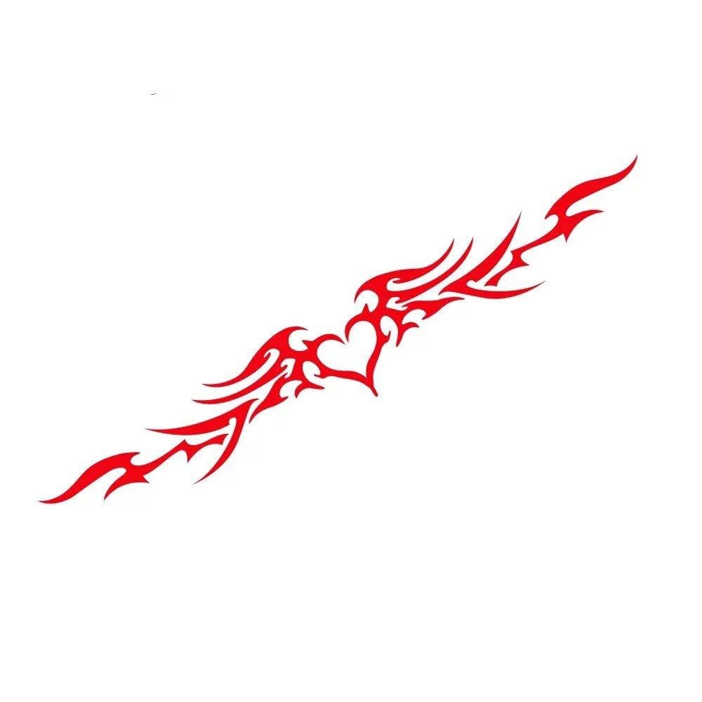 Auto Accessory DIY Heart Wings Sticker Car Windshield Decor Decal Vehicle Outdoor Self Adhesive Vinyl Film(Glossy Red)