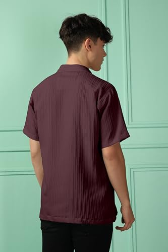 Image of Men's Striped Half Sleeve Polycotton Shirt | Casual & Formal Wear | Comfortable & Stylish