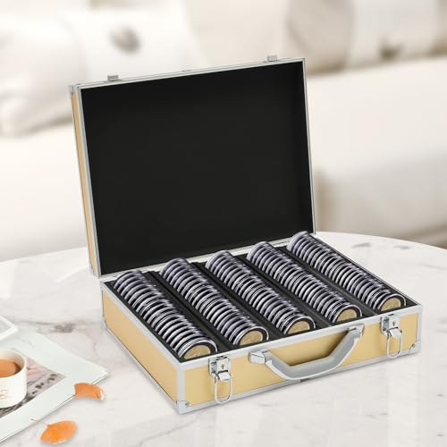 Caja para almacenar monedas de aluminio dorado miniatura 2