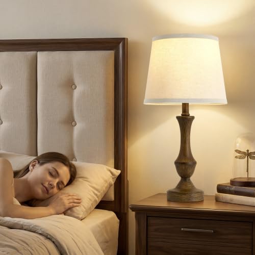 Image of Luvkczc Table Lamp Set of 2, 19 inch Traditional Resin Bedside Lamps