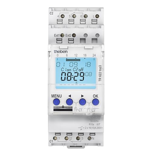 Horloge programmable Digitale Theben 2 canaux avec entrées externes et programme hebdomadaire