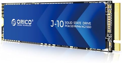ORICO NVMe SSD 1TB M.2 with Heatsink, PCIe Gen3x4 2280 Internal Solid State Drive, SLC Cache 3D NAND, Up to 3100MB/s, Compatible with Laptop and PC Desktops -J10