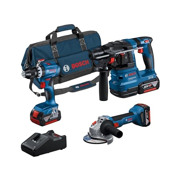 Bosch Professional 18V System Akku-Combo Kit: GSB 18V-45 + GBH 18V-22 +...