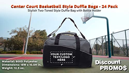 24 Center Court Duffel Bags Set - Customizable Text, Logo - Polyester, Zippered, Front Pocket, Adjustable Strap - Grey4