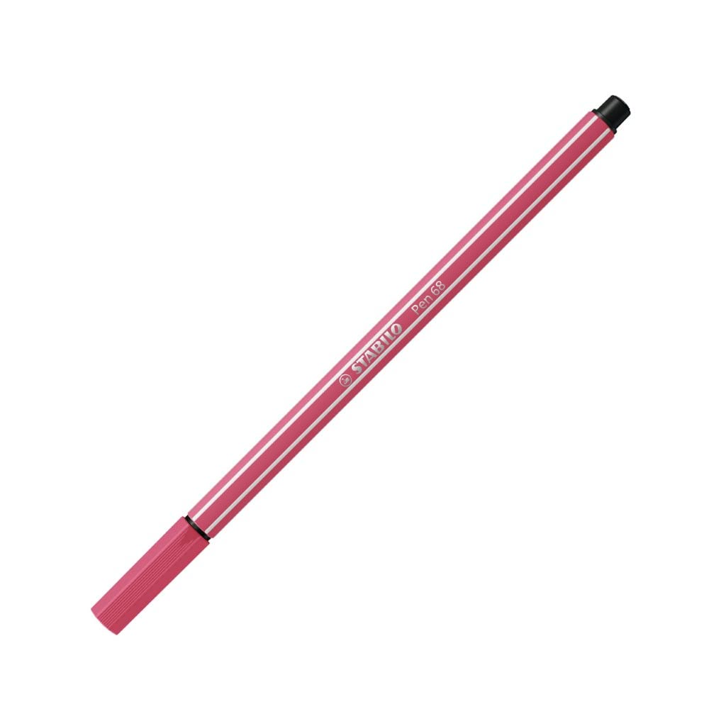 Premium Fibre-Tip Pen - STABILO Pen 68 - Pack of 1 - Strawberry Red