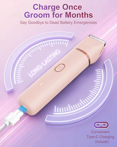 Image of Bikini Trimmer for Women, 2-in-1 Electric Razors Shaver,Rechargeable Ladies Bikini HairTrimmer Removal with Snap-in Ceramic Blades IP7X Washatble