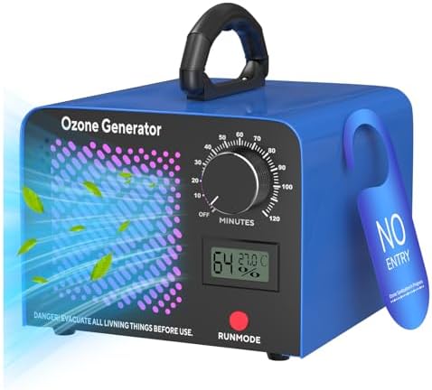 Fwiull Ozongenerator Industrieller 65,000mg/h mit Timer & Temperatur | Ozongerät O3 Luftfeuchtigkeit, Ozongerät bis zu 300㎡ O3 Ozonisator für Garagen Wohnung Hotels Küche Haustiere