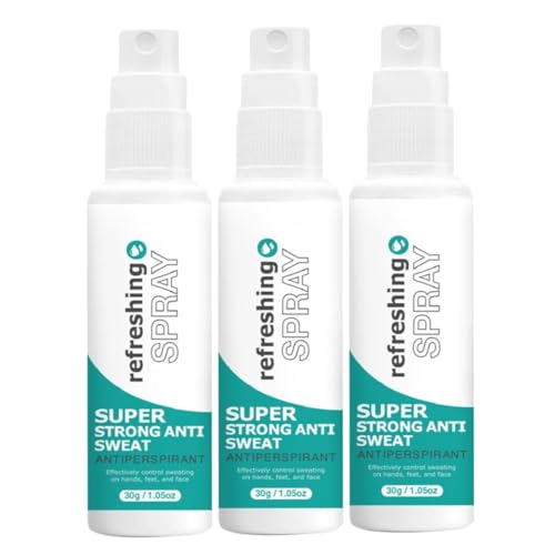 Antitranspirant Deo Spray gegen starkes Schwitzen I Anti Schweiß Deo bei Hyperhidrose mit Langzeitschutz, Schwitzen am Kopf, schwitzige Hände I Anti transpirant für Männer & Frauen (3PC)