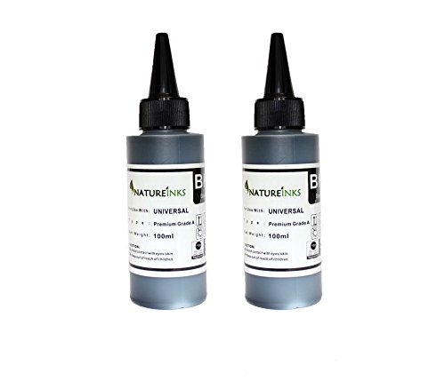 Natureinks 200ml Universal Premium Black Ink Bottles to Refill empty ink cartridge or CISS