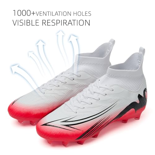 Men's High Top Soccer Shoes FG Long Spikes Adult Football Shoes Lightweight Professional Athletic Training4
