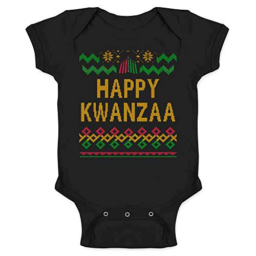 Pop Threads Happy Kwanzaa Sweater Style Black Heritage Holiday Baby Toddler Kids Girl Boy T-Shirt