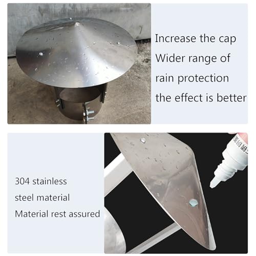 Cubierta de chimenea de hierro galvanizado y tapa de ventilación multiusos universal 5