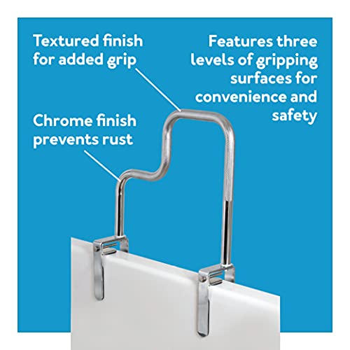Carex FGB20200 0000 Tri-Grip Bathtub Rail With Chrome Finish - Bathtub Grab Bar Safety Bar thumb #2
