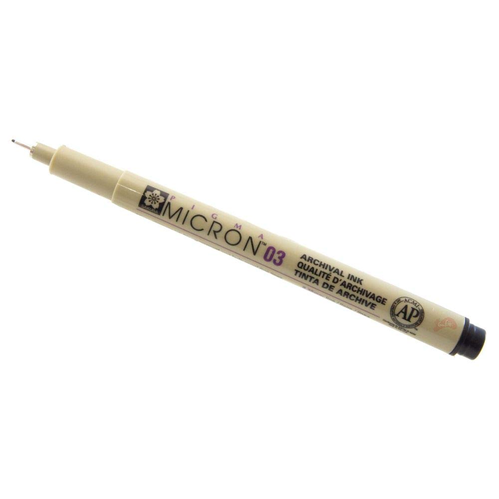 Wholesale CASE of 25 - Sakura Pigma .35mm Fade-resistant Micron Pens-Micron Pen,Waterproof/Fade Resistant,0.35mm Point,Black by The Sak