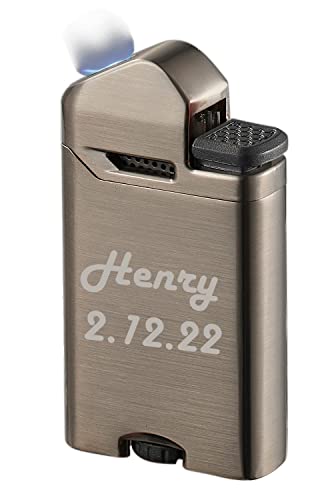 Personalized Visol Axis Flat Flame Torch Lighter - Gunmetal (Text) #TOP19