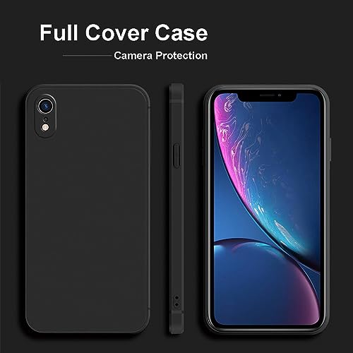 Image of TENOC Phone Case Compatible with iPhone XR, Black Case Anti-Fingerprint Protective Bumper Matte Cover for 6.1 Inch