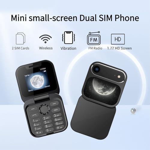 VBESTLIFE 2G Unlocked Flip Phone, Dual SIM Seniors Mobile Phone with Bluetooth 4.0, MP3, Large Buttons & Loud Speaker, 3.5mm Headphone Jack (Black) - 1