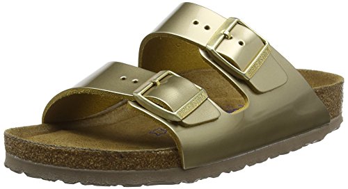 Birkenstock Arizona SFB, Sandalias de Punta Descubierta para Mujer, Dorado (Speculum Gris...
