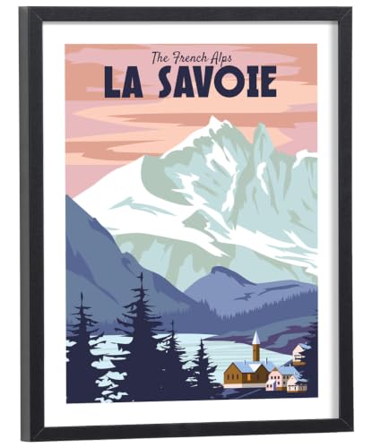 Tableau La Savoie vintage pour un salon chic style chalet alpin