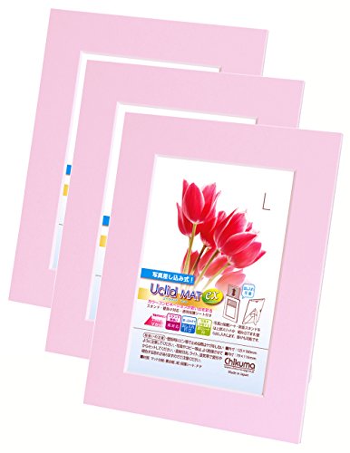 Chikuma フォトフレーム UclidマットEX L ピンク 3冊セット 30035-9