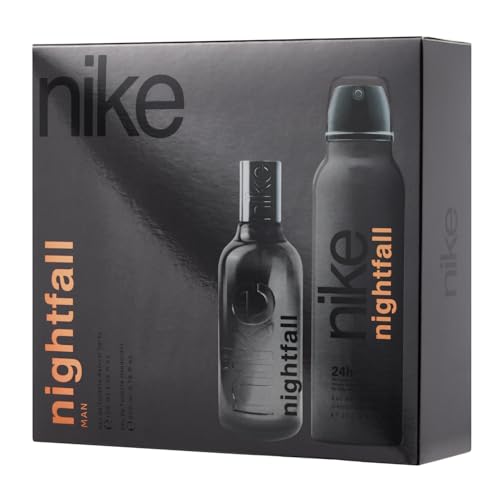 NIKE - Nightfall Man Promoción Perfume 100 ml + Desodorante 200 ml, Colonia y Desodorante Hombre, Perfume Formato Spray, Eau de Toilette Natural y Masculina, Aroma Floral Frutal