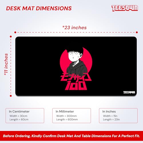 Image of Mob Psycho 100 Anime Desk Mat | Deskpad | Mouse Pad | Laptop Mat for Work from Home | Gaming Anime Mouse Pad | Computer Table Mat | Deskpad for Office Table