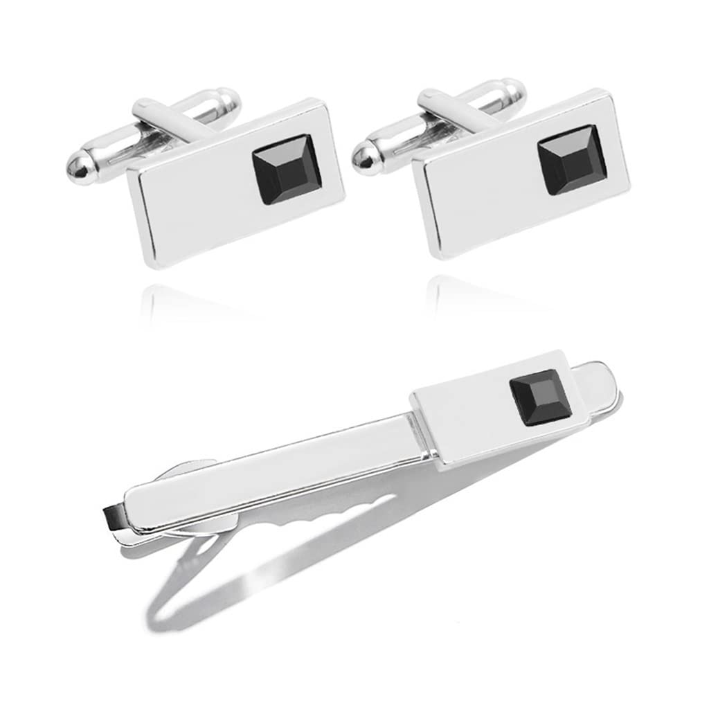 Gioielli Gemelli da Uomo Fermacravatta Set di Gemelli Accessori per Abbigliamento Gemelli per Camicie da Festa Set di Spille Fermacravatta (B Come Mostrato nell'immagine)
