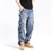LUOBANIU Men's Baggy Jeans Hip Hop Loose fit 90s Vintage Cargo Denim Pants Fashion Dance Skater Skateboard Pants (1808-Light Blue, 44)