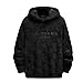 Men's Letter Embroidery Textured Drop Shoulder Fuzzy Hoodie, Casual Fashion Long Sleeve Hooded Sweatshirt (Green,Medium)