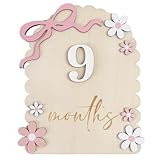 MEMOLEBIA Baby Girl Monthly Milestone Signs, 1-12 Monthly Baby Milestone Girl, Newborn Photography Props Double-Sided, Nursery Decor for Girls (M02)