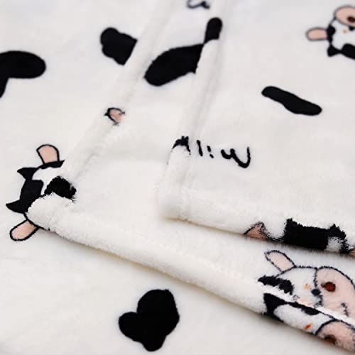 Tiamo Cow Print Blanket - Soft Bed Throw Blanket For Adults & Kids - 60" X 70" - Perfect For Couch, Sofa, Office - Big Size Warm Plush Blanket All Season #TOP1