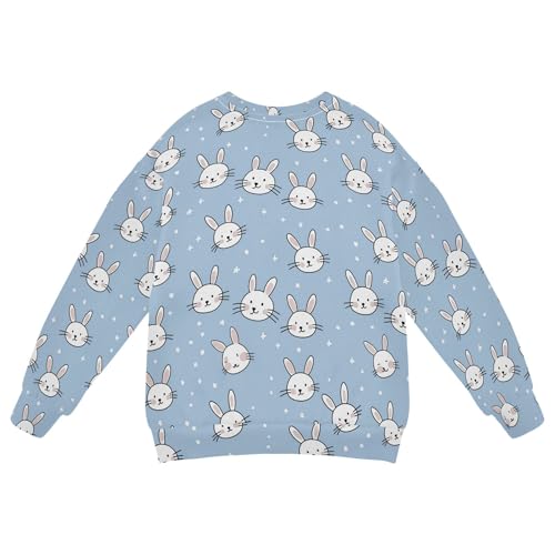 JUNZAN Easter Rabbits Blue Kids Girls Hoodie Sweatshirt Long Sleeve Outerwear for Kids Athletic 4T2