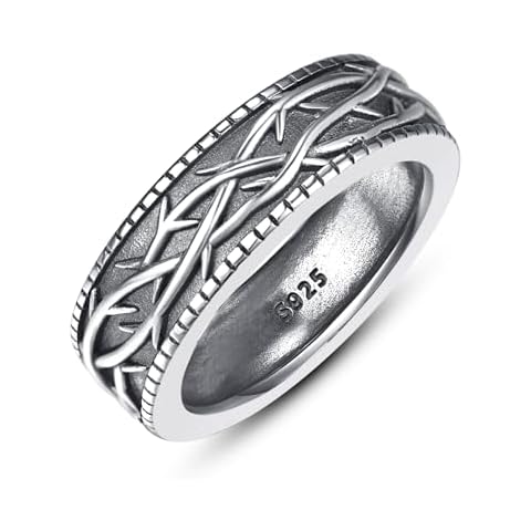 ADMETUS Crown of Thorns Ring Sterling Silver Jesus Thorn Rings for Men Jewelry Gifts Size 11 Cover