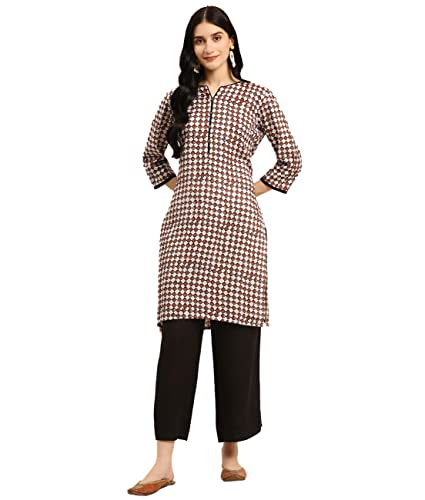 Image of rangita Rayon Knee Length Printed Straight Kurti for Women | Kurta for Women