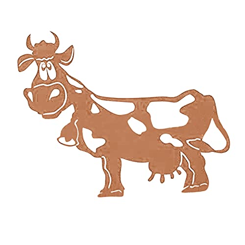 Generic1 Estacas De Metal para Animales De Jardín-jardín Art Deco Césped Joyas Regalos-Vaca Oxidada Cover