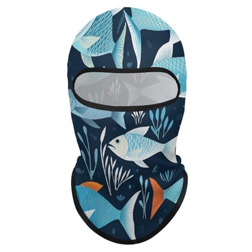 Balaclava para Hombre y Mujer con Estampado de Peces, Mascara Facial Completa para Deportes al Aire Libre, Ciclismo y Pesca miniatura 7