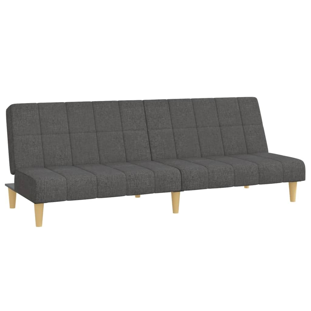 Sofá cama de 2 plazas, color gris oscuro, de tela, 200 x 84,5 cm