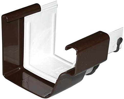 Gutter Slip Joint Connector, K-Style, Traditional, Vinyl, Brown, 2-Pc., 5-In.