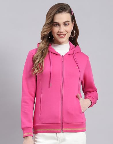 Image of Monte Carlo Womens Regular Fit Hooded Neck Full Sleeve Solid Sweatshirt (Pack of 1)