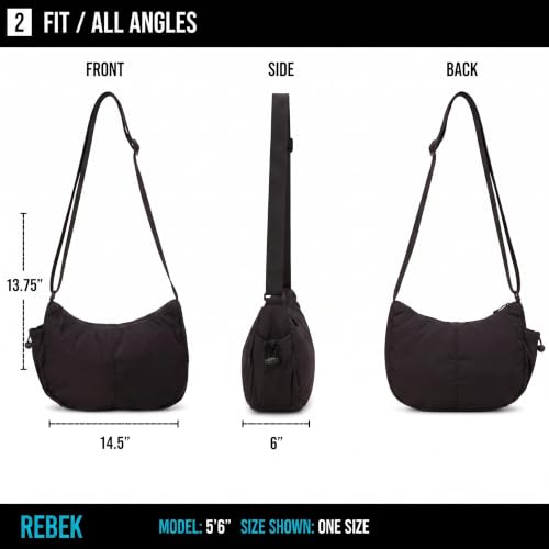 Image of Reebok Womens Crossbody Bag - Lightweight Stylish Nylon Quilted and Non-Quilted Everyday Crossbody Sling Bags for Women