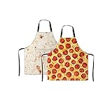 Qnyko 2 Piece Kitchen Aprons for Men and Women, Adjustable Neck bands Waterproof Aprons with Large...