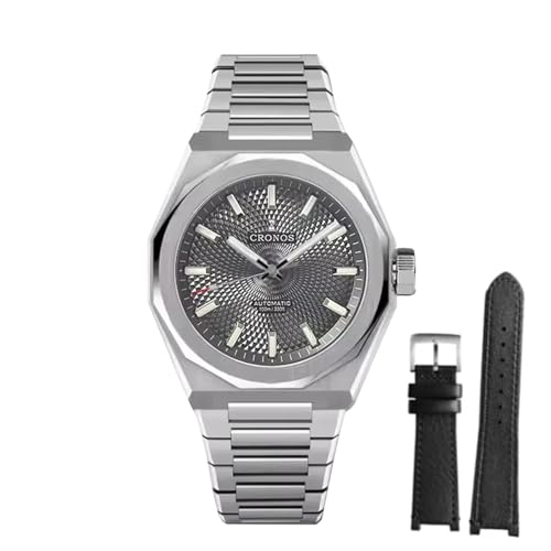TACTICAL FROG Cronos L6028 - Reloj automático para hombre, movimiento PT5000, cristal de zafiro de 39 mm, resistente al agua hasta 100 m, V3 / Gris, PT5000