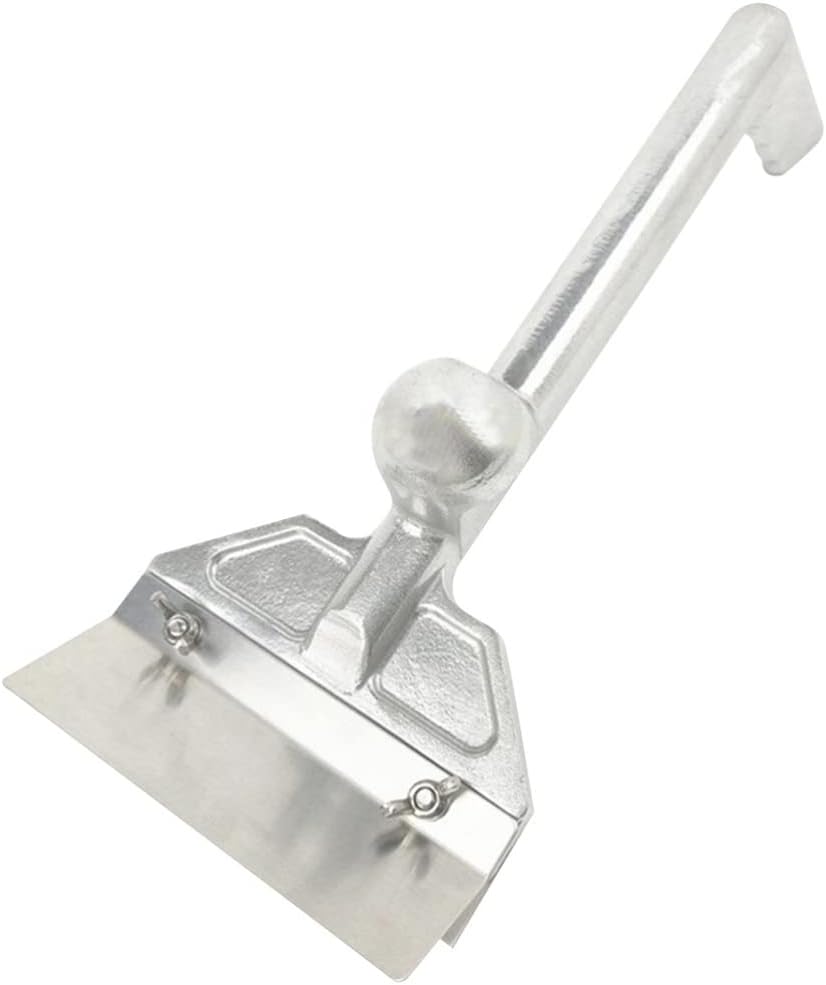 Yardwe Skillet Scraper Stone Outdoor Grill Scraper Griddle Scraper Tool Stainless Steel Fry Pan Barbecue Scraper with Long Handle Non Stick Cleaning Kit 420 Stainless Steel