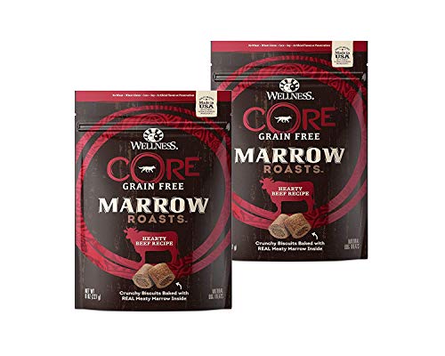 WELLNESS CORE Marrow Roasts Natural Grain Free Dog Treats, 16-Ounce Bag (Beef)