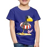 Spreadshirt Der kleine Rabe Socke mit Schwimmreifen Kinder Premium T-Shirt, 110-116, Königsblau
