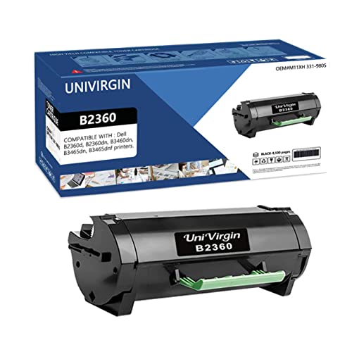 1 Pack Compatible B2360 Black High Yield (8,500 Pages) Toner Cartridge For Dell M11Xh 331-9805 Laser Toner Fits Replacement For Dell B2360D B3460Dn B2360Dn B3465Dnf B3465Dn Printers #TOP28